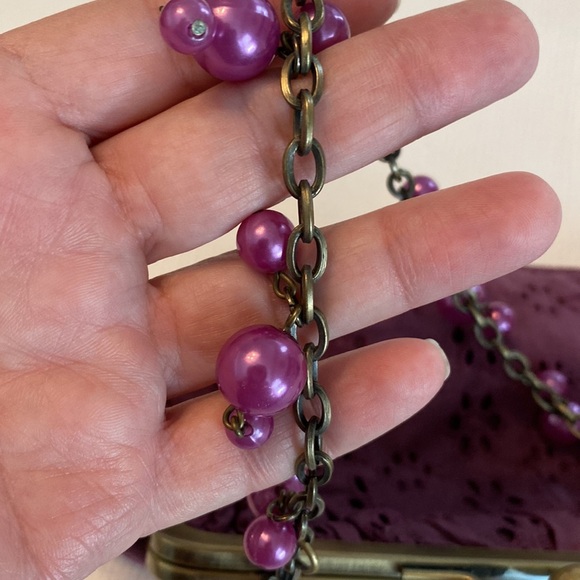 Tara Jarmon for Target Purple Mini Purse with Beaded straps - Picture 7 of 12